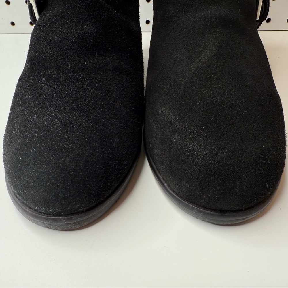 Anthropologie Matisse Harper Black Suede Leather Ankle Boots Women’s 7M Side Zip - Picture 11 of 16